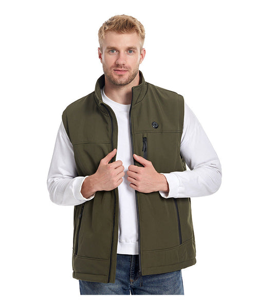 Men's Heated Softshell Vest – Rechargeable Thermal Outdoor Sportswear