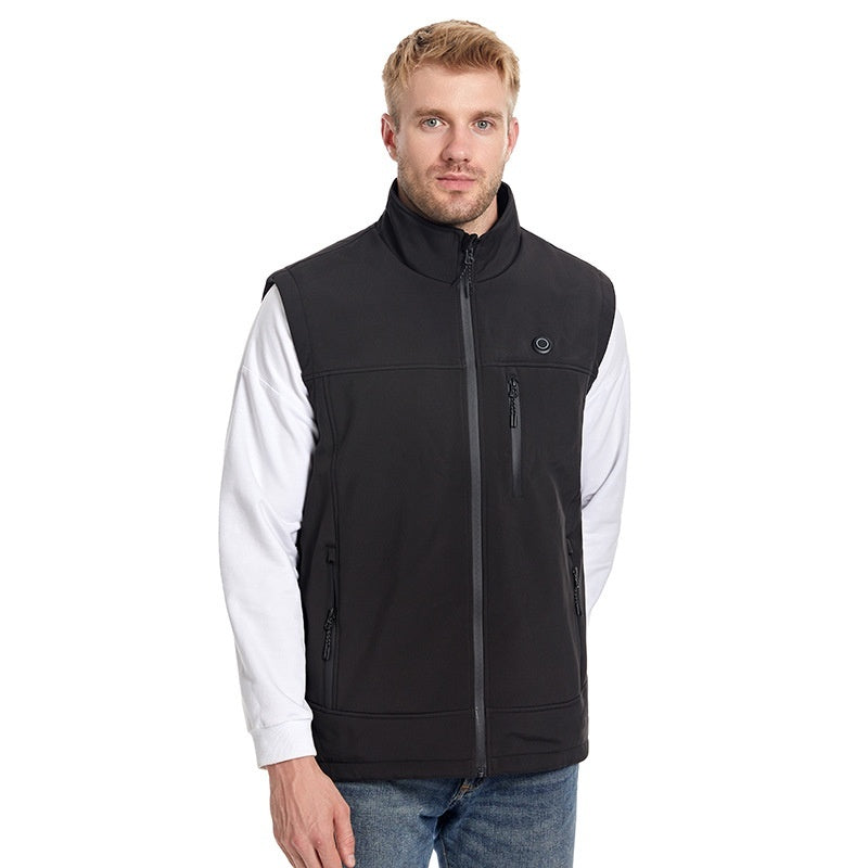 Men's Heated Softshell Vest – Rechargeable Thermal Outdoor Sportswear