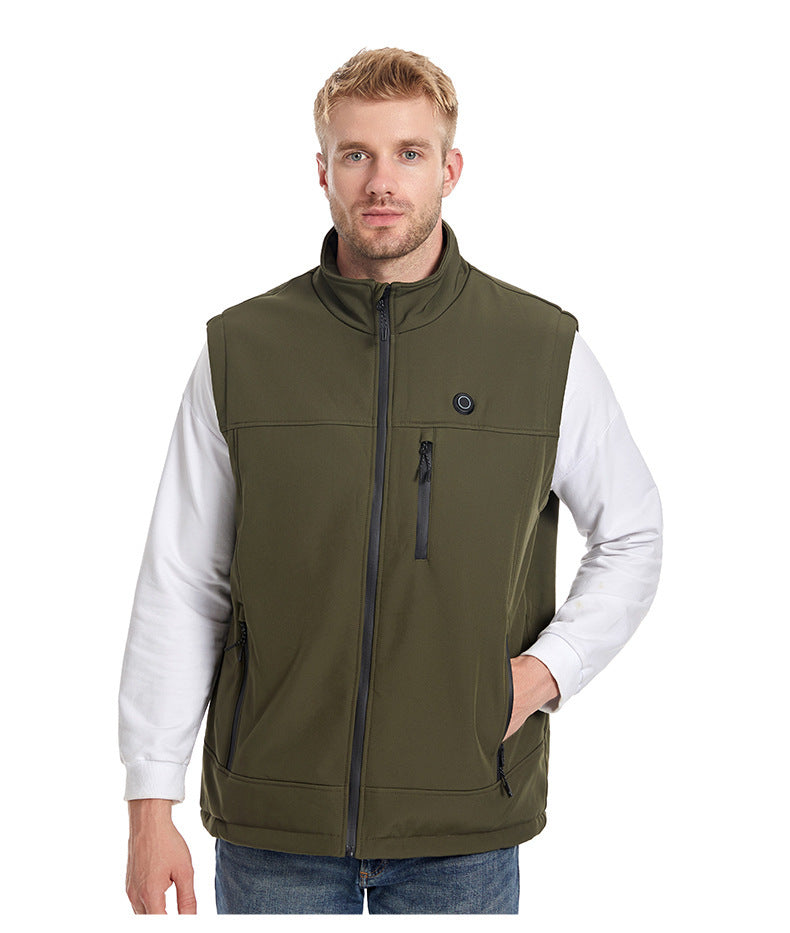 Men's Heated Softshell Vest – Rechargeable Thermal Outdoor Sportswear